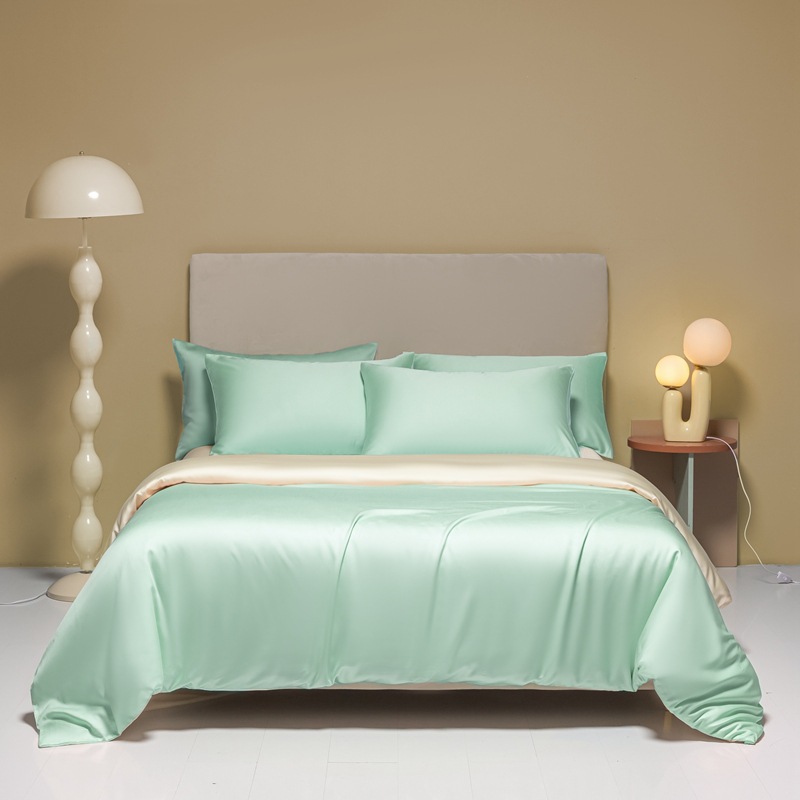 Tencel Four Piece Bed Sheet Set Cool Touch Anti Wrinkle Bedding_voghion.com