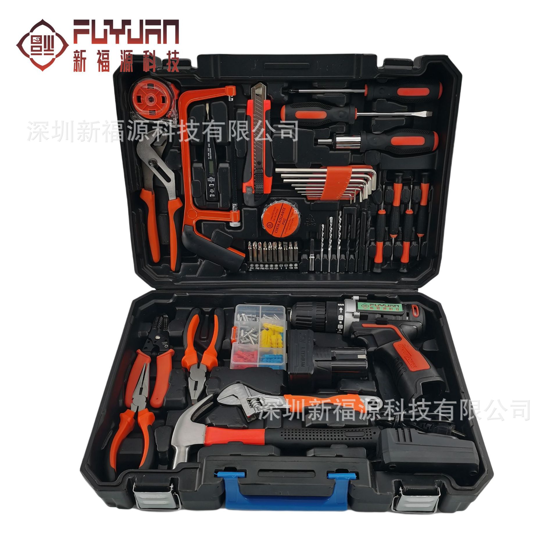 112件套手动五金工具套装 木工电动工具家用套装组合锂电工具套装