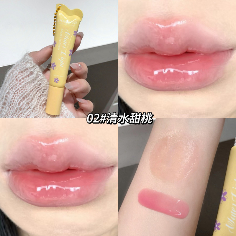 SHAQINUO esmalte labial de agua esmalte labial de espejo esmalte labial de color humectante colgante de aceite labial brillo labial maquillaje transfronterizo image 8