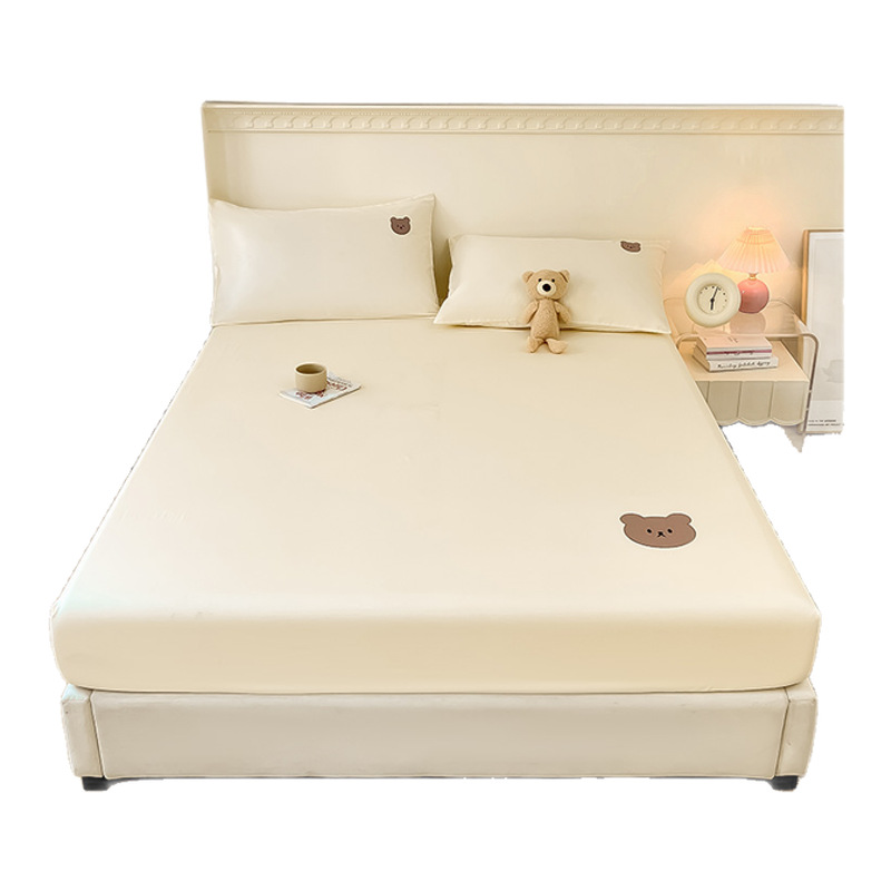 Cubierta de cama de algodón completo Cubierta de cama de algodón de una sola pieza 2024 Nuevo juego de funda protectora de colchón Sábanas para niños de tres piezas