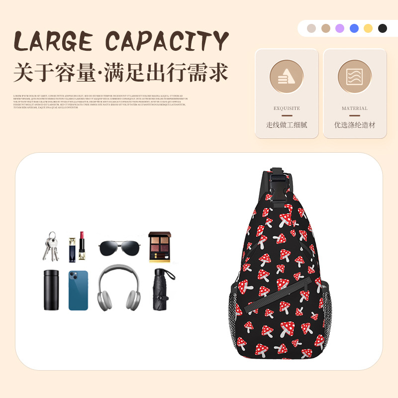 Transfronterizo amazon impresión bolsos de bolsos de ocio estudiantes bolsos de pecho portátiles de moda para hombres y mujeres bolsos personalizados fabricantes al por mayor image 5