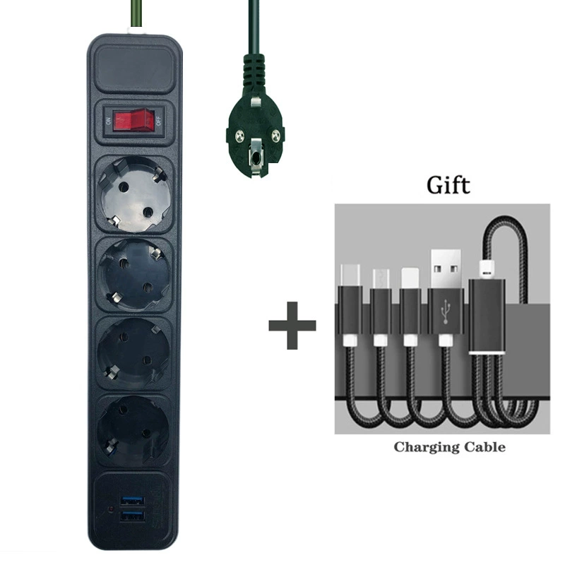 Удлинитель EuPlug USB быстрая зарядка розетка универсальная кросс-бордер характерный