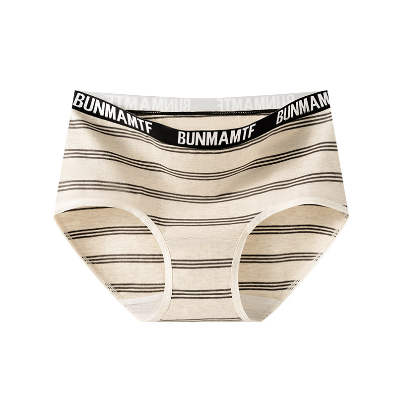 La promoción principal es la ropa interior de cintura media de niña de algodón de estilo deportivo a rayas estilo ins