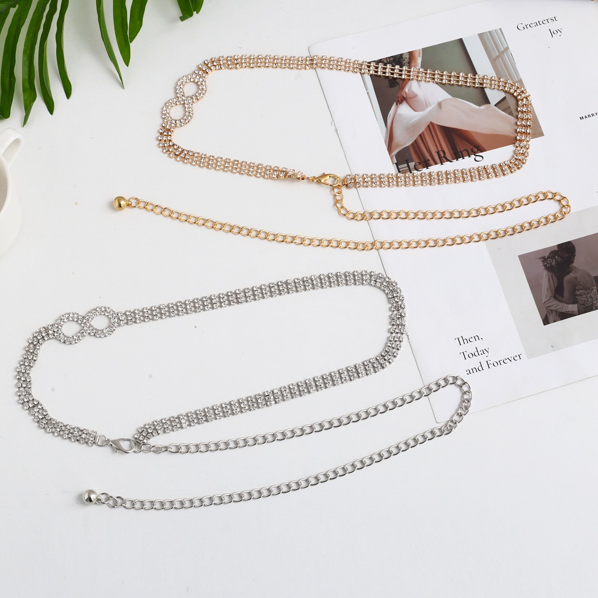 Waist Chain Body Chain Custom-made Cross-border Women's Metal Vintage With Ancient Silver Inlay, Ethnic Style, Adjustable Waist Chain For_voghion.com