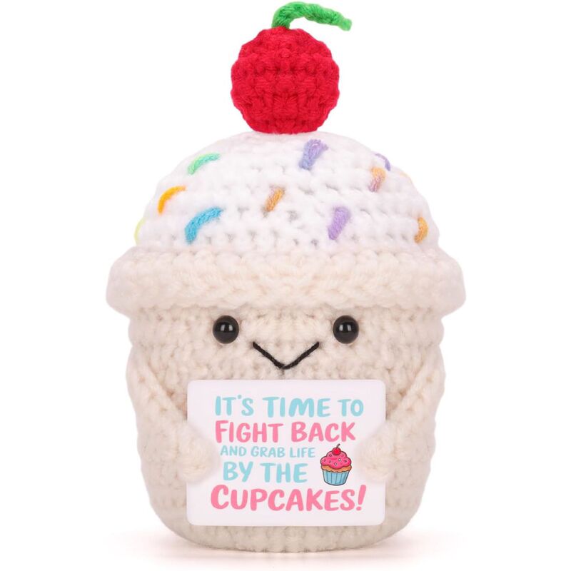 新品跨境亚马逊热销 Crochet Positive ice cream 毛线玩偶励志卡|undefined