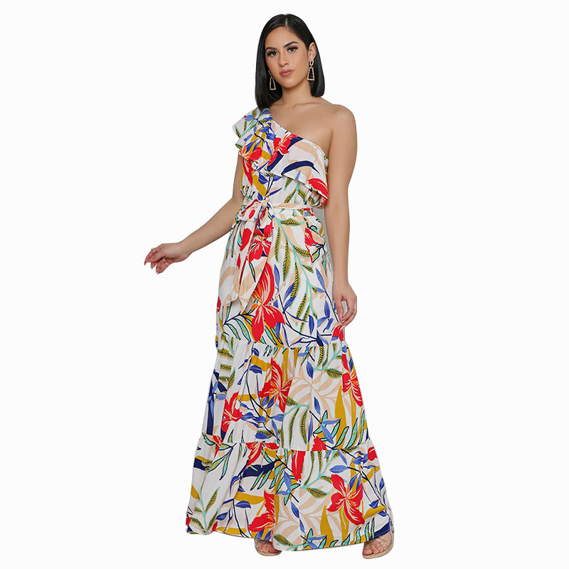 Vestido floral bohemio de manga larga NSXHX68123