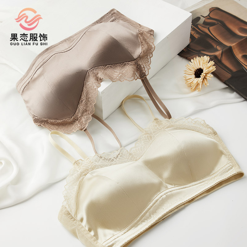 Guolai Satin Silk Underwear Ultra-thin Lace Sexy Mulberry Silk Bra High Luxury Breathable Guolai Satin Silk Underwear Ultra-thin Lace Sexy Mulberry Silk Bra High Luxury Breathable
