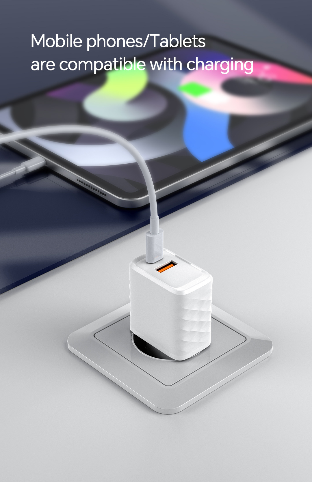 20W Dual Port USB-C Fast Charger – PD/QC 3.0 Compatible With IPhone & Android Phones_voghion.com