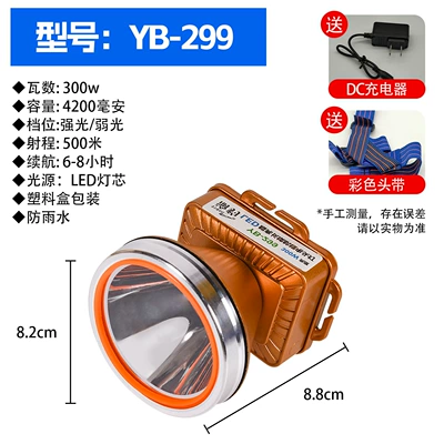 High-Power Flashlight, Strong Light, UV fənərlər - yubao-299-headlamp-dual-lithium-battery
