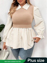 G 33407 Color Block Collar Shirt ����ײɫ���� �羳ŷ��