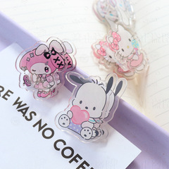 Cartoon Acrylic Sanrio Clip Pata Dog KT Cat PP Clip Student Book Clip Folder Small Gift Wholesale