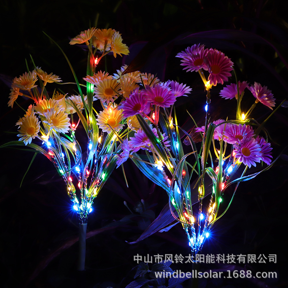 太阳能野花灯led仿真花灯户外庭院花园灯led太阳能菊花草坪地插灯-阿里巴巴