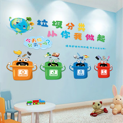旅康牆貼垃圾分類室外垃圾站學校教室文化教育貼紙牆壁壁畫裝飾貼