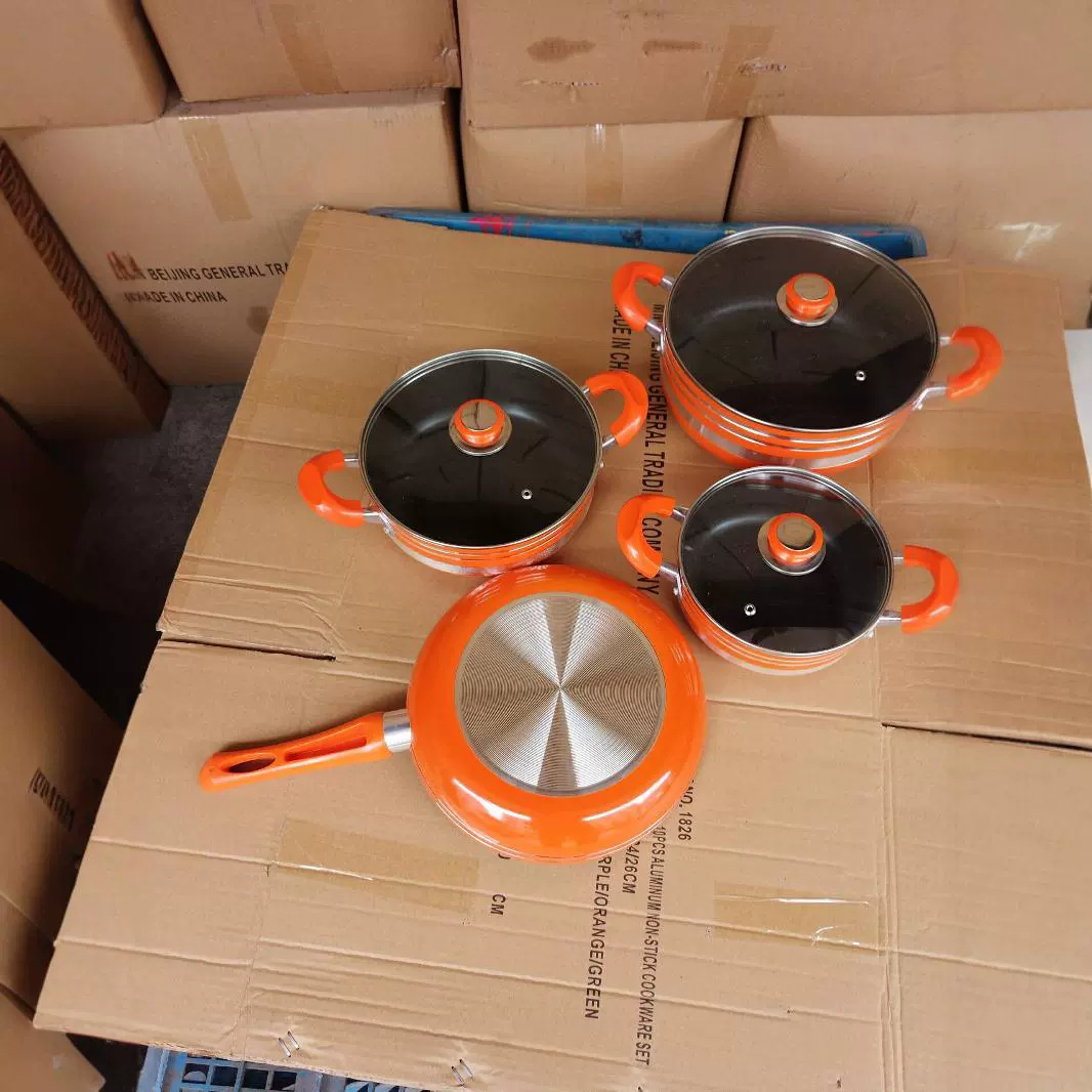 Suministro directo de fábrica Comercio exterior Exportación África Medio Oriente 7-piece set color sopa pot set pot al por mayor