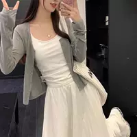 Новая тонкая летняя кардиган, футболка, slips платье, плащ, шелковая куртка