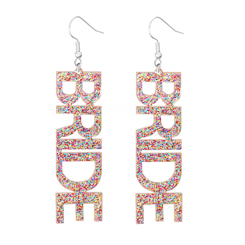 Fashion Letter Arylic Sequins Womenu0027S Drop Earrings 1 Pair