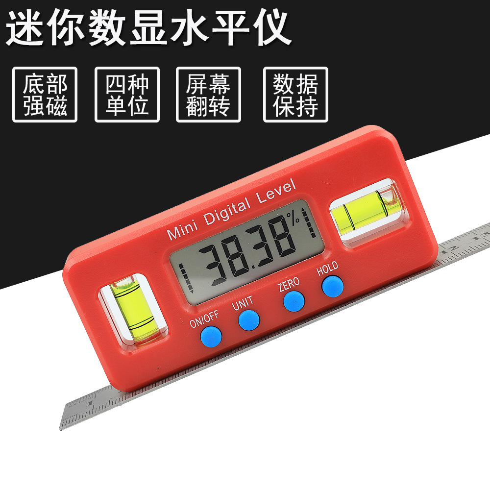 数显角度尺鱼雷水平尺磁性塑料坡度仪迷你水平仪倾角仪