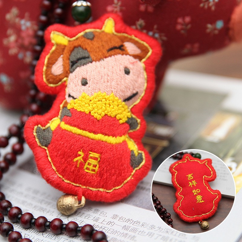 Nuevo Lu Bordado Diy Paquete de material hecho a mano Bordado Bolsita creativa Regalo de punto de cruz Bolsita colgante de estilo antiguo