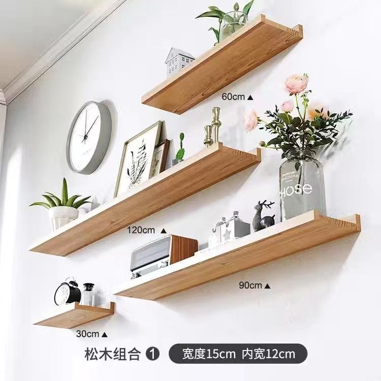 Estantes de madera maciza sin perforar Kenchuang Estantes de sala de estar en forma
