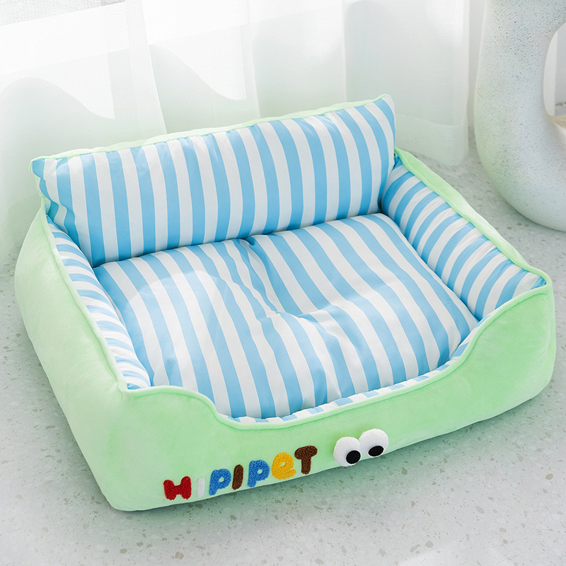 Primavera y verano perros rayas frescas y lindas, ojos grandes, espalda para gatos, sofá para gatos, cuatro estaciones para gatos, mascotas.