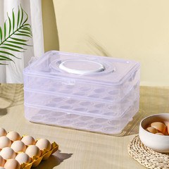 Large capacity portable refrigerator food egg storage box with 24 egg cells, kitchen cover dustproof storage box