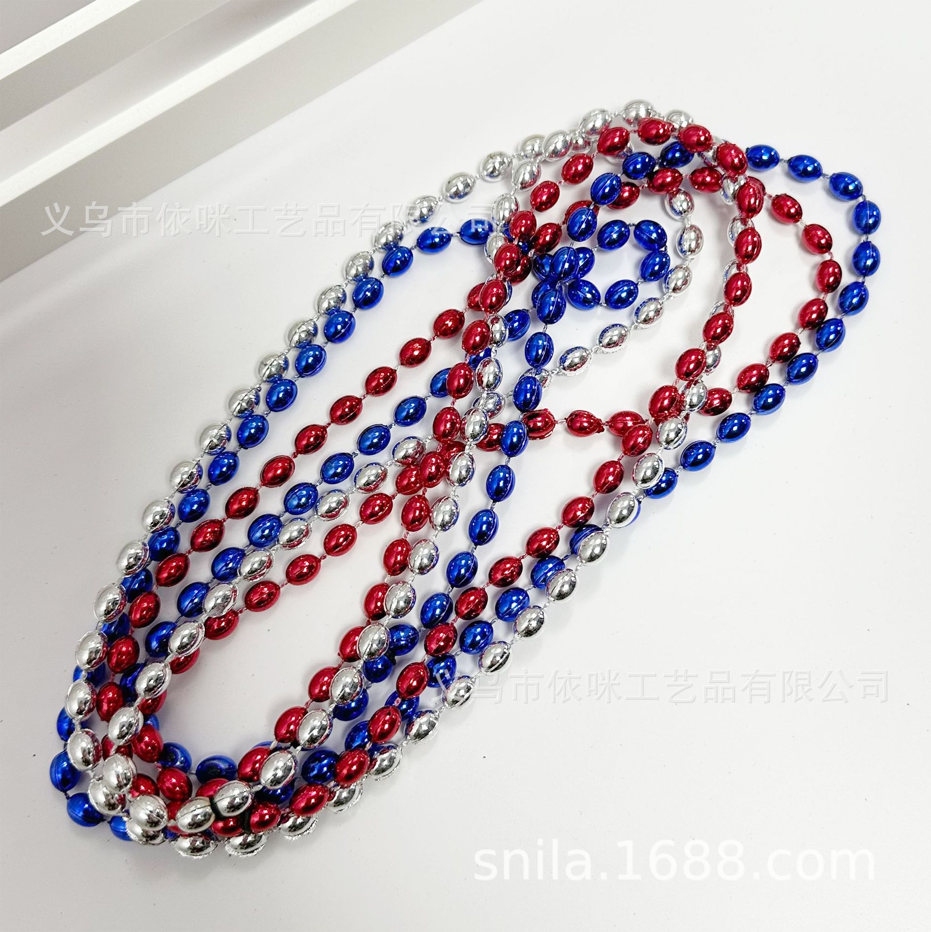 Collar del Día de la Independencia Collar del Día Nacional de los Estados Unidos Decoración del festival Cadena de cuentas Fiesta Fiesta Colgante de plástico Collar transfronterizo