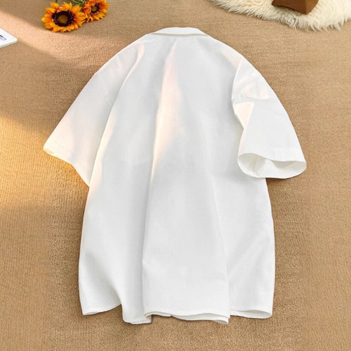 Crayon Hand-drawn Tie Short Sleeve Shirt Men Summer College Style Printed T-shirt Loose Plus Size Fun Doodle Shirt