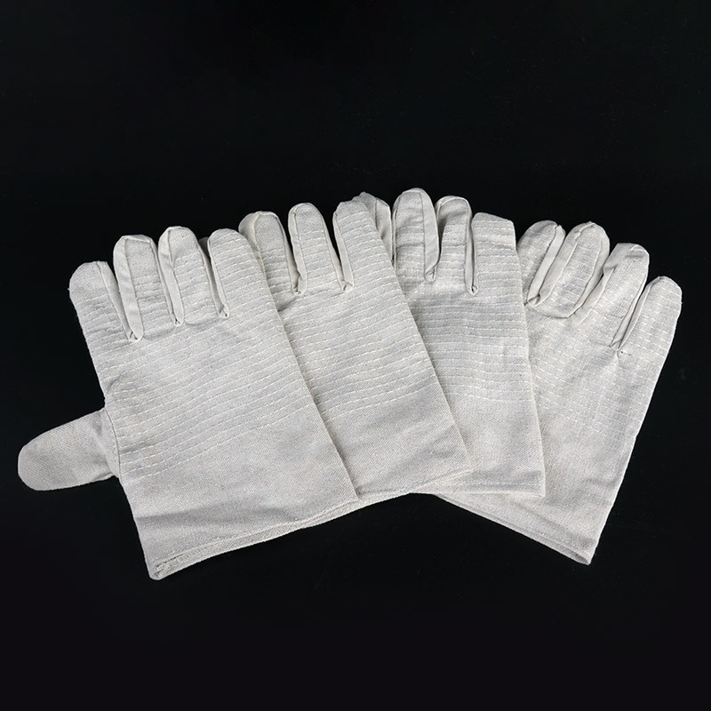 Guantes de lona al por mayor 24 líneas de doble capa de blindaje blanco grueso revestido resistente al desgaste resistente al aceite guantes de protección laboral largos