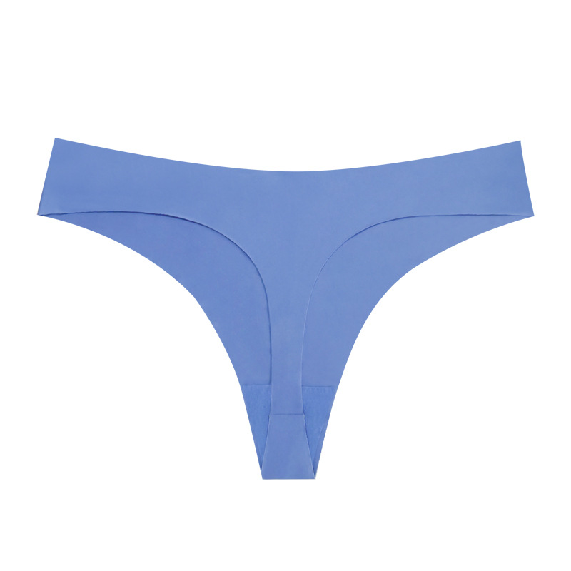 Tangas europeas y americanas de comercio exterior, bragas en T invisibles de una pieza para mujer, entrepierna de algodón puro, bragas sexy de seda de hielo transpirables