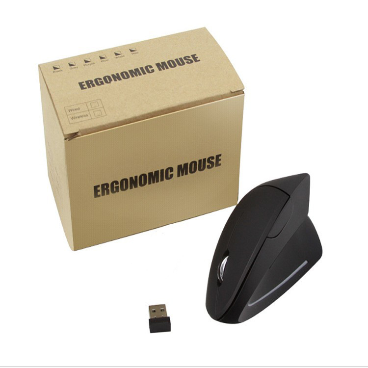 Venta al por mayor 2,4g ratón inalámbrico vertical ergonómico vertical diseño transfronterizo 5 generación ratón vertical inalámbrico mano izquierda