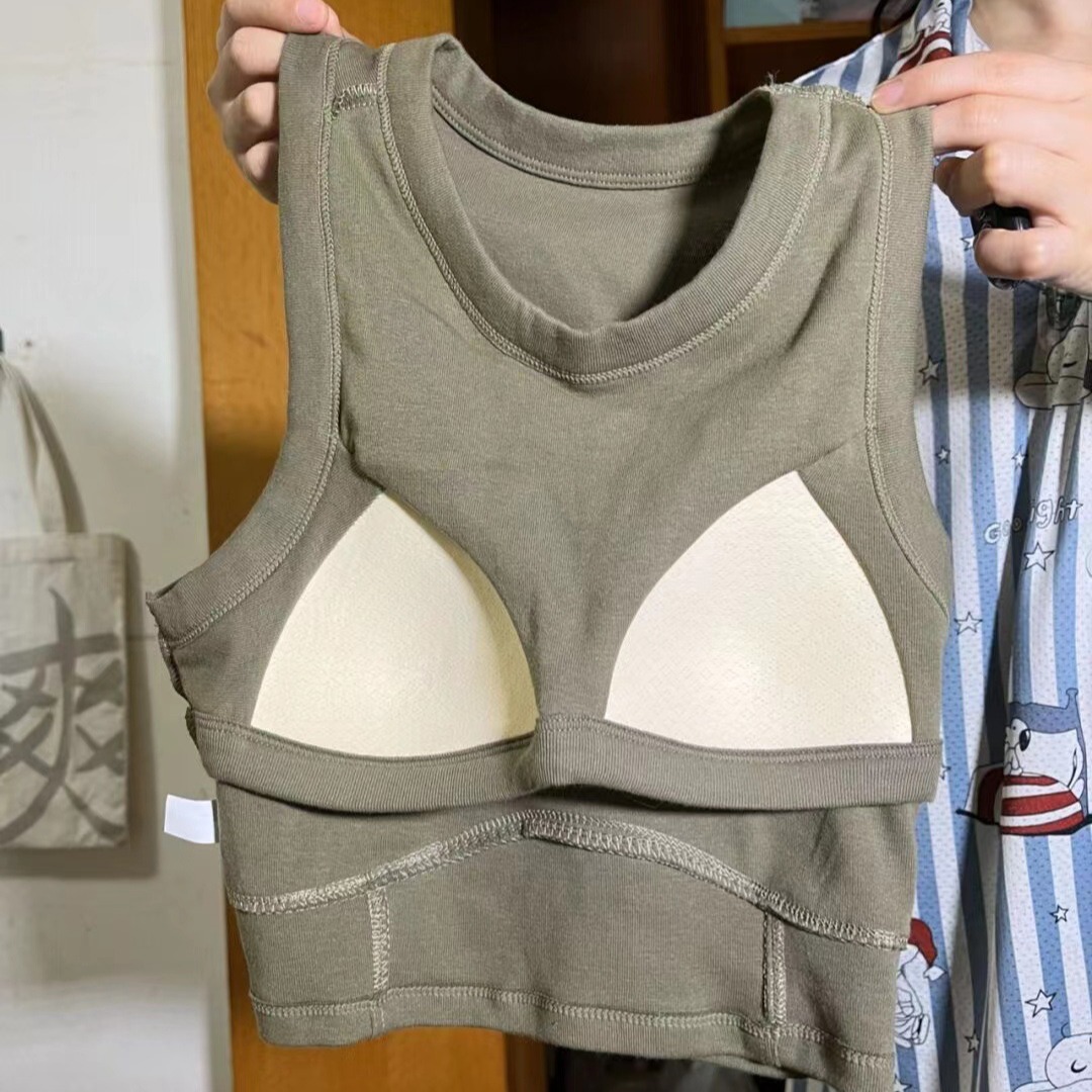 METWO camisola en forma de I en vivo de látex sin costuras slim fit con almohadilla en el pecho belleza espalda chaleco envuelto pecho desgaste exterior