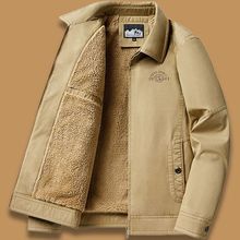 新款加绒棉衣外套男士秋冬季中老年保暖棉服宽松棉袄工作服夹克男