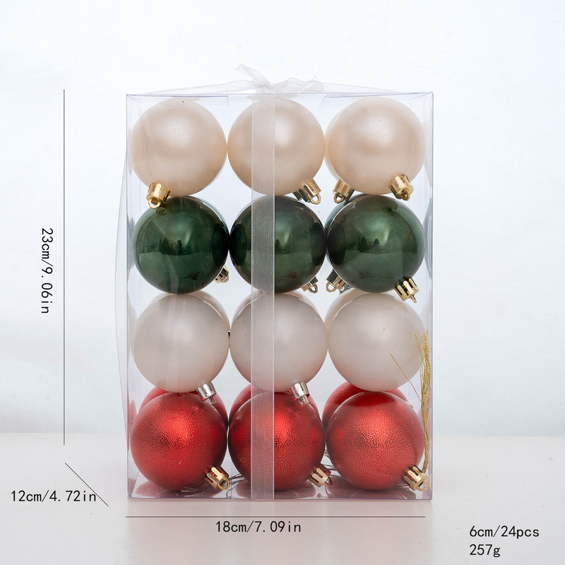 跨境新品6CM套装圣诞球节日装饰场景布置电镀吊球圣诞树装饰挂件|undefined