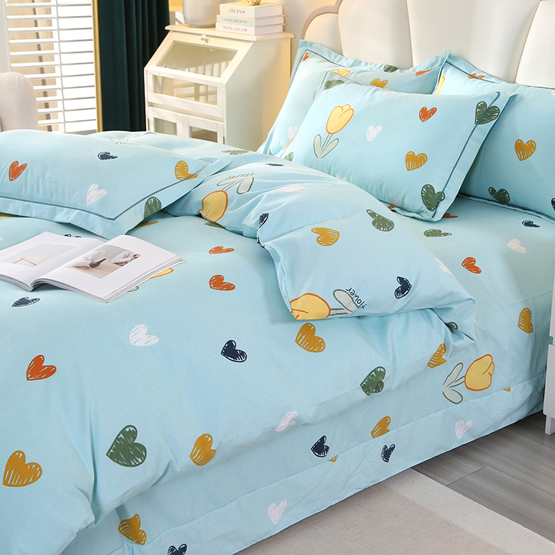 Algodón grueso molido cuatro piezas de sábanas cubiertas de ropa de cama de grado madre y bebé cuatro temporadas de tres piezas de algodón