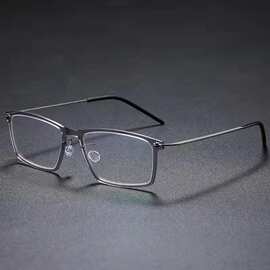 超轻纳米眼镜框纯钛近视眼镜架6544丹麦林伯简约时尚商务款
