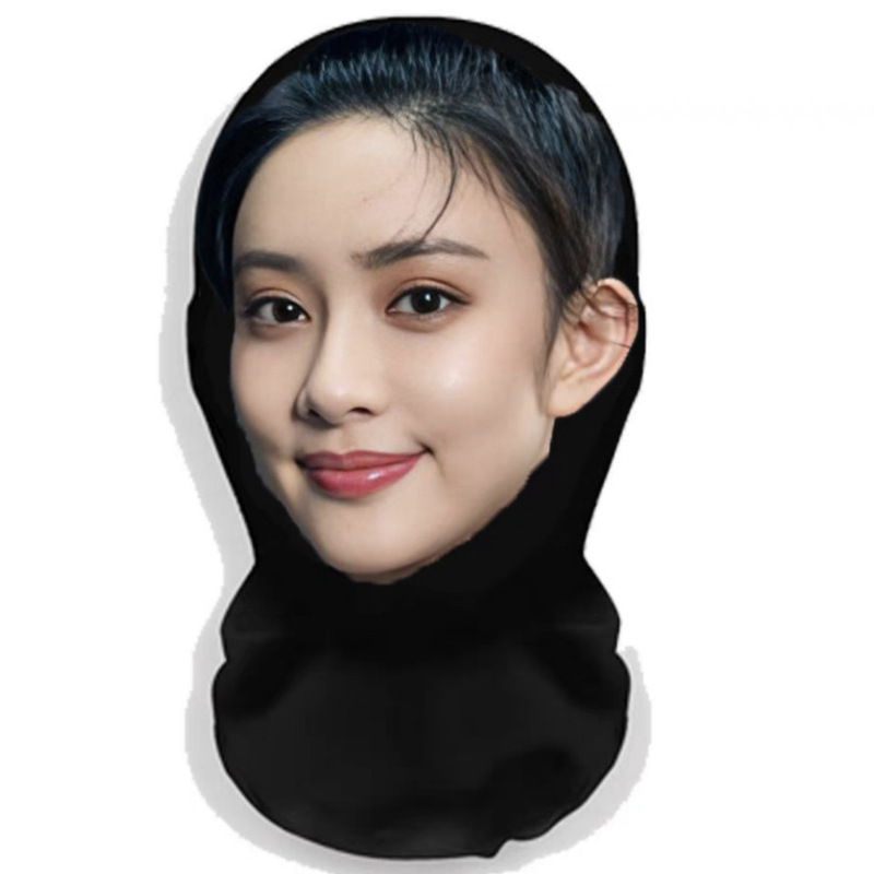新款3D仿真人明星人脸装扮头套派对装饰面罩明星全脸搞笑网纱头套|undefined