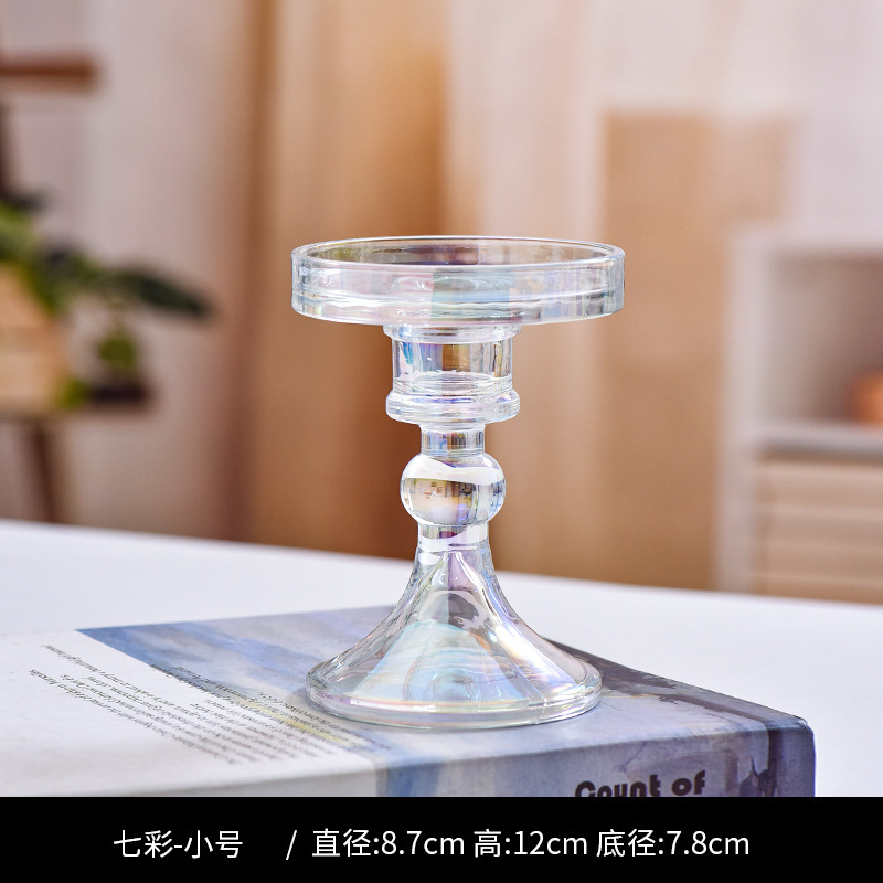 クリスマス風高級感インス風ガラス製キャンドルホルダー、家庭用キャンドル台、ロマンチックなウェディングテーブル、クリエイティブなホームデコレーション|undefined