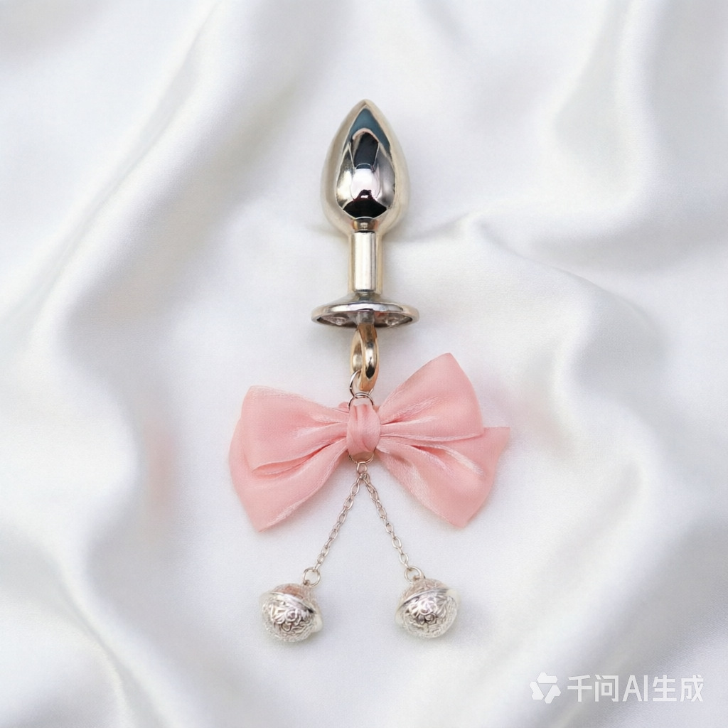 Nipple Clamps and Anal Plug Set with Chain, Beige, 2.8 cm Diameter — detail image 1