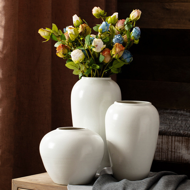 Jingdezhen Chinese-Style Creative Ceramic Vase Office Home Decoration Pottery Homestay Hotel Flower Arrangement Ornament Free Shipping