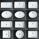 陶瓷方形台下盆洗手盆酒店面盆阳台嵌入式家用大小尺寸平底洗脸盆