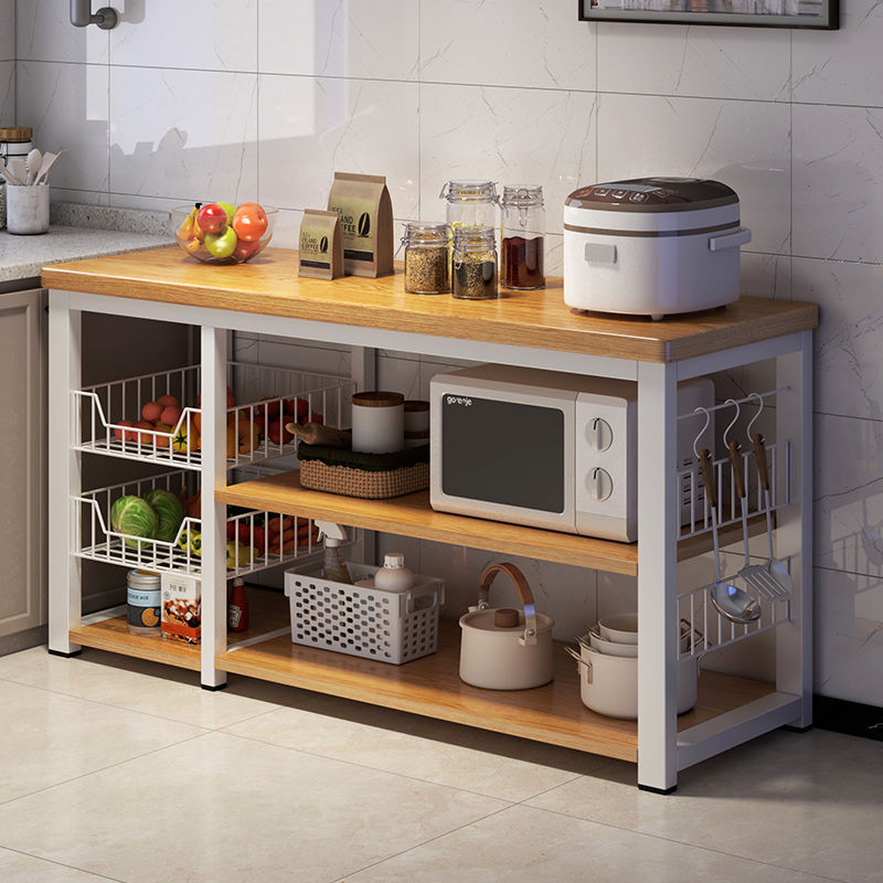 주방 수납 선반 일체형 벽걸이형 다층 수납 선반 확장형 주방 준비대 도매