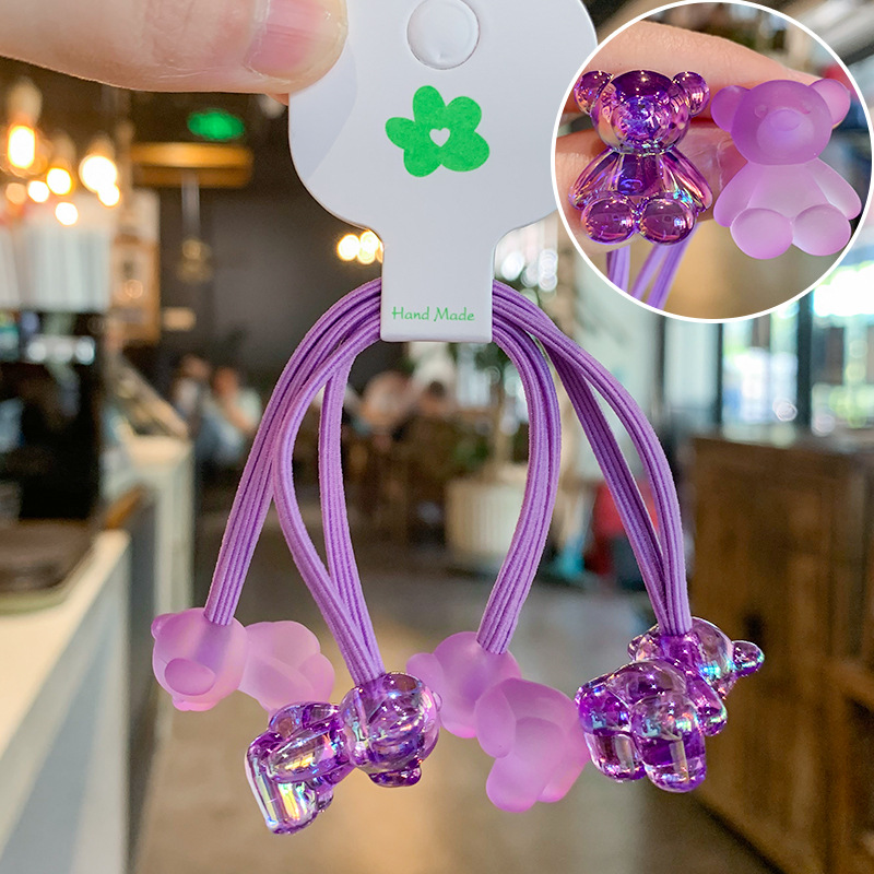 GG & MM helado color suave caramelo oso pelo banda Niños Accesorios para el cabello de dibujos animados de las mujeres cuerda de pelo Cola de Caballo tocado