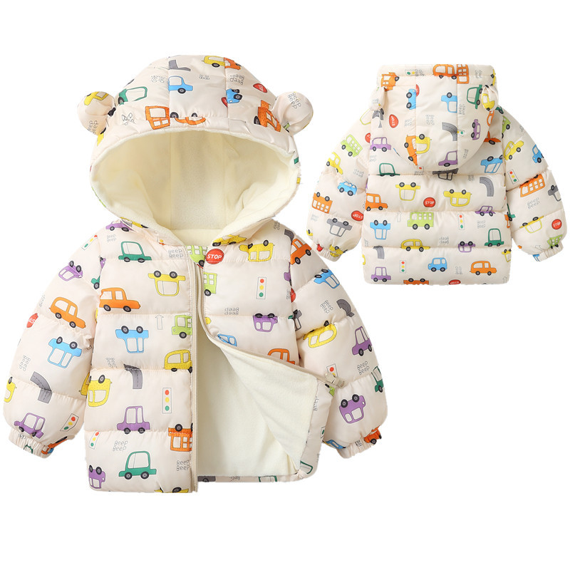 2023 nueva capa acolchada de algodón para bebés forrada de lana engrosada abrigo de algodón acolchado para niños abrigo corto de invierno para niños y niñas chaqueta acolchada de algodón estilo occidental