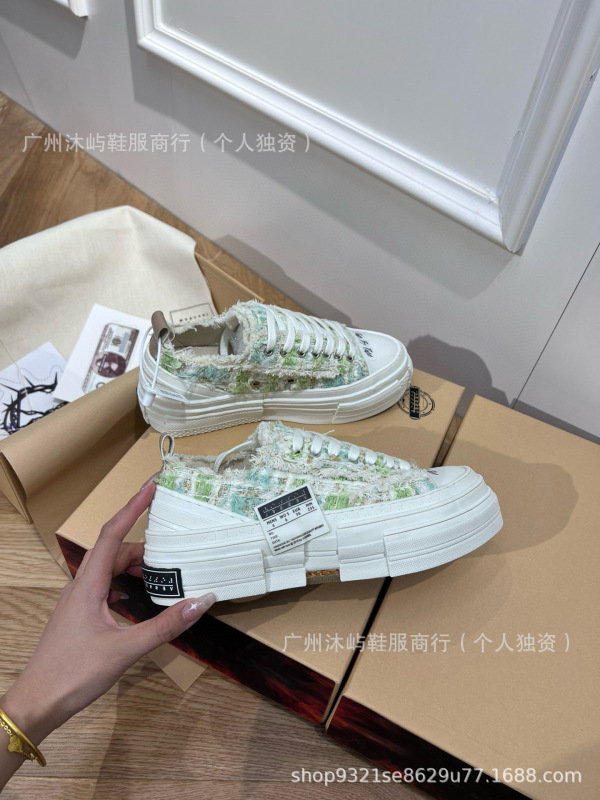 吴建豪同款高版带芯片火焰盒情侣帆布鞋实木厚底增高男女款乞丐鞋|undefined