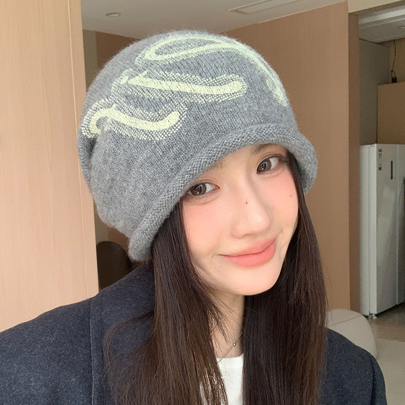 韩版个性提花保暖冷帽秋冬户外出行帽子女防风加绒堆堆帽包头帽潮|undefined