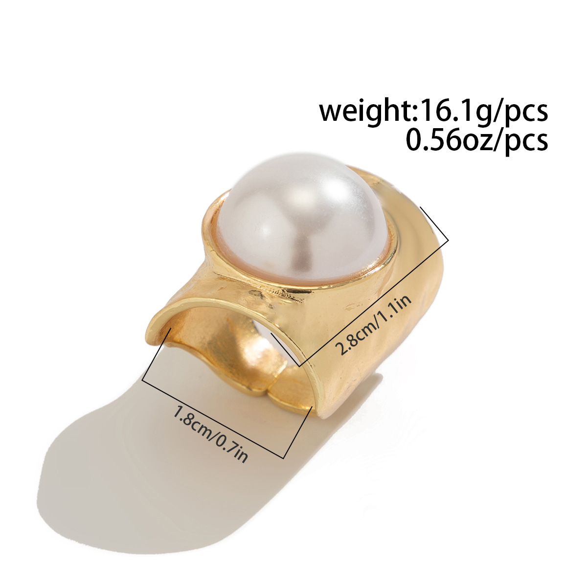 10g Weight Rings Classification Adjustable Ring Size 1 Piece Quantity Holiday Occasion Imitation Pearl, Alloy Material Waves, Flower Pattern 2025 Spring and Summer Season Women's Gender Plating Design Glam, Exaggerated Style Glam Exaggerated Waves Flower Imitation Pearl Alloy Plating Women's Rings 5