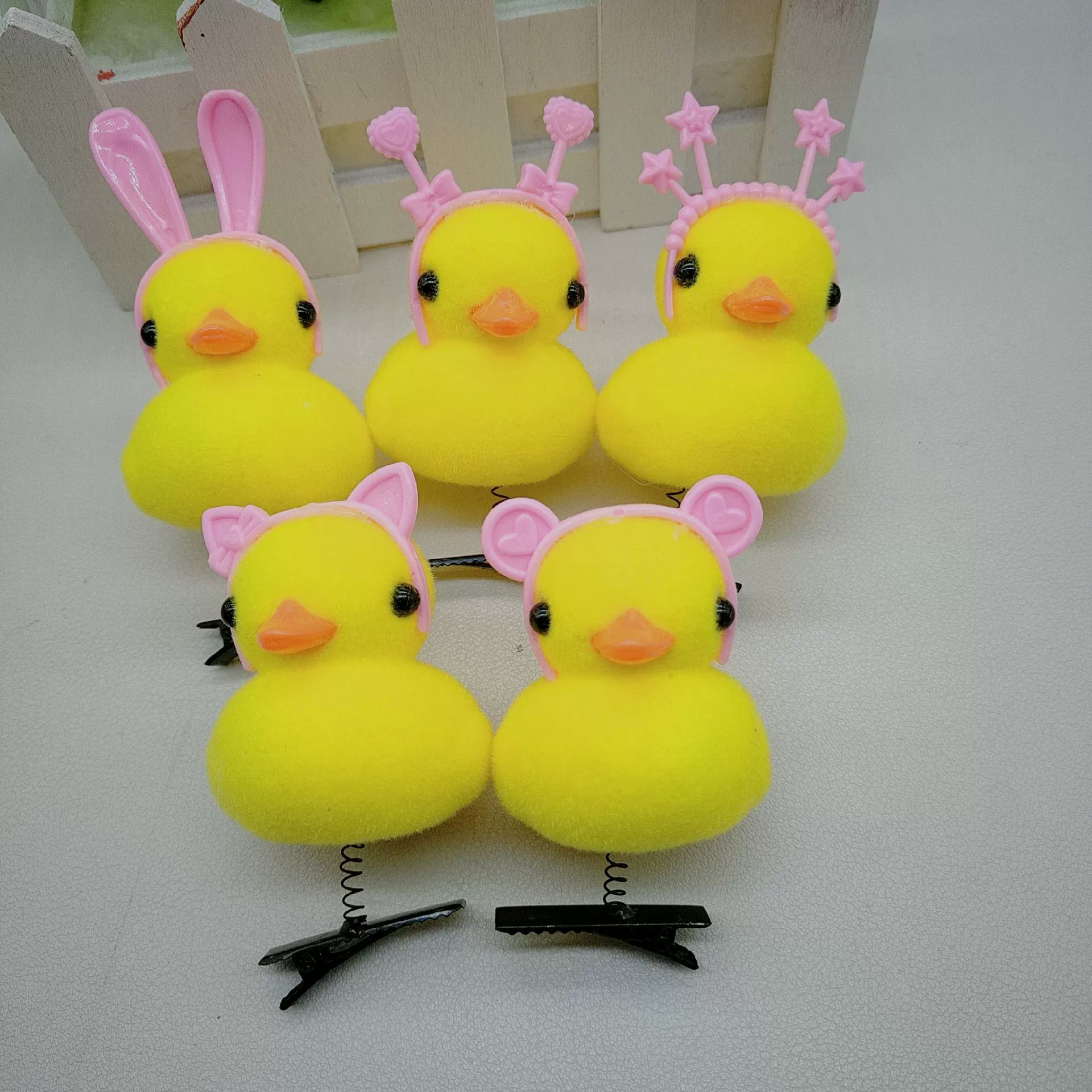 Заколка для волос (B.Duck) с сердцем и декоративными дизайнами, плюшевый утёнок в виде акцента, assorted colors, готов к подарку