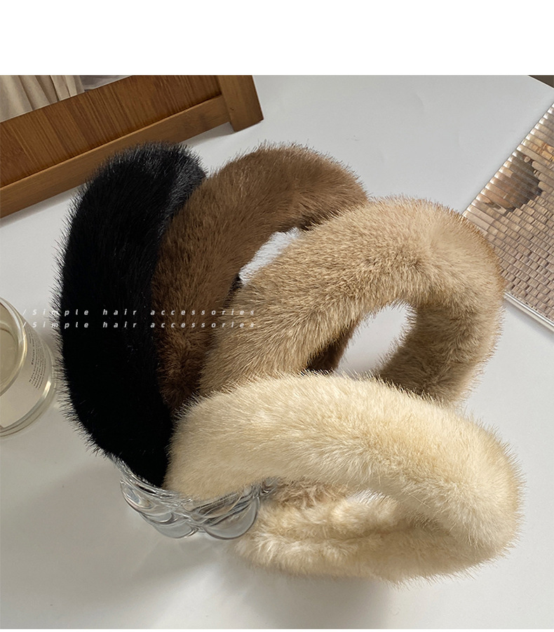 Moud Senior Plüsch Kappband Hoeraccessoiren Fraen Hierscht a Wanter Ausfluch 100 Breet Kant Temperament Kappband Drock Hoerklammer Kappbedeckung_voghion.com