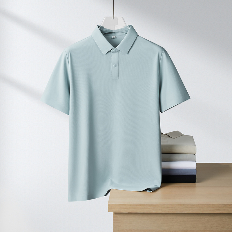 【Seamless Nylon】2026 New Style Men's Polo Shirt with Turn-Down Collar, Summer Casual Short Sleeve Polo T-Shirt