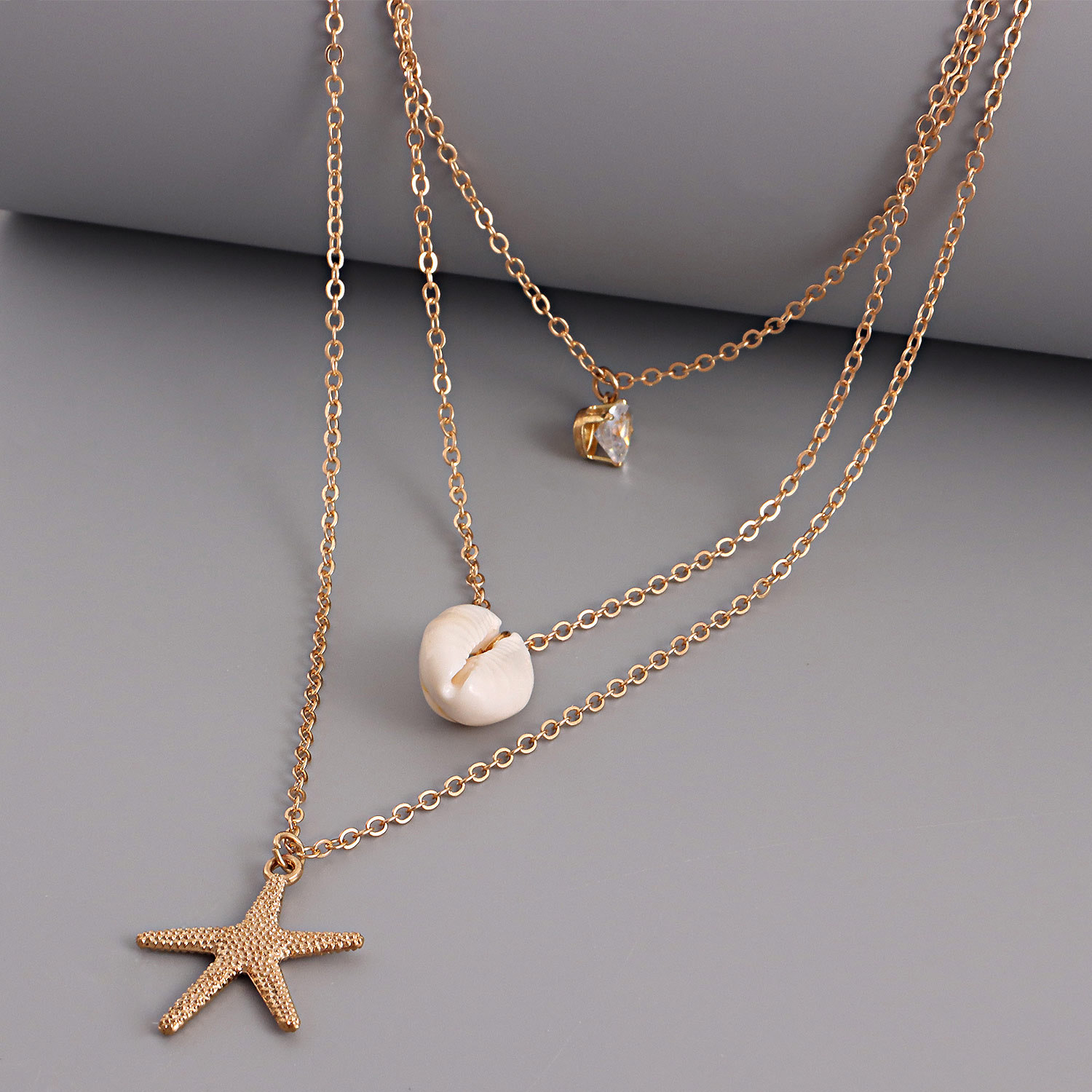 Vacation Starfish Shell Alloy Wholesale Layered Necklaces display picture 3